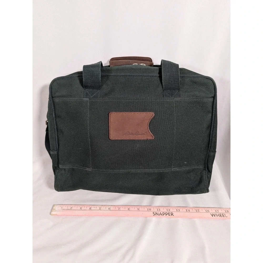 Vintage Eddie Bauer Messenger Bag Laptop Computer Case Green